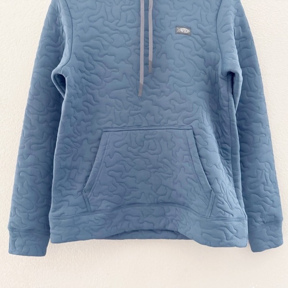 AFTCO Women's Quilted Refuge Hoodie Pullover Outdoor Fishing Sustainable Blue S - Picture 7 of 13